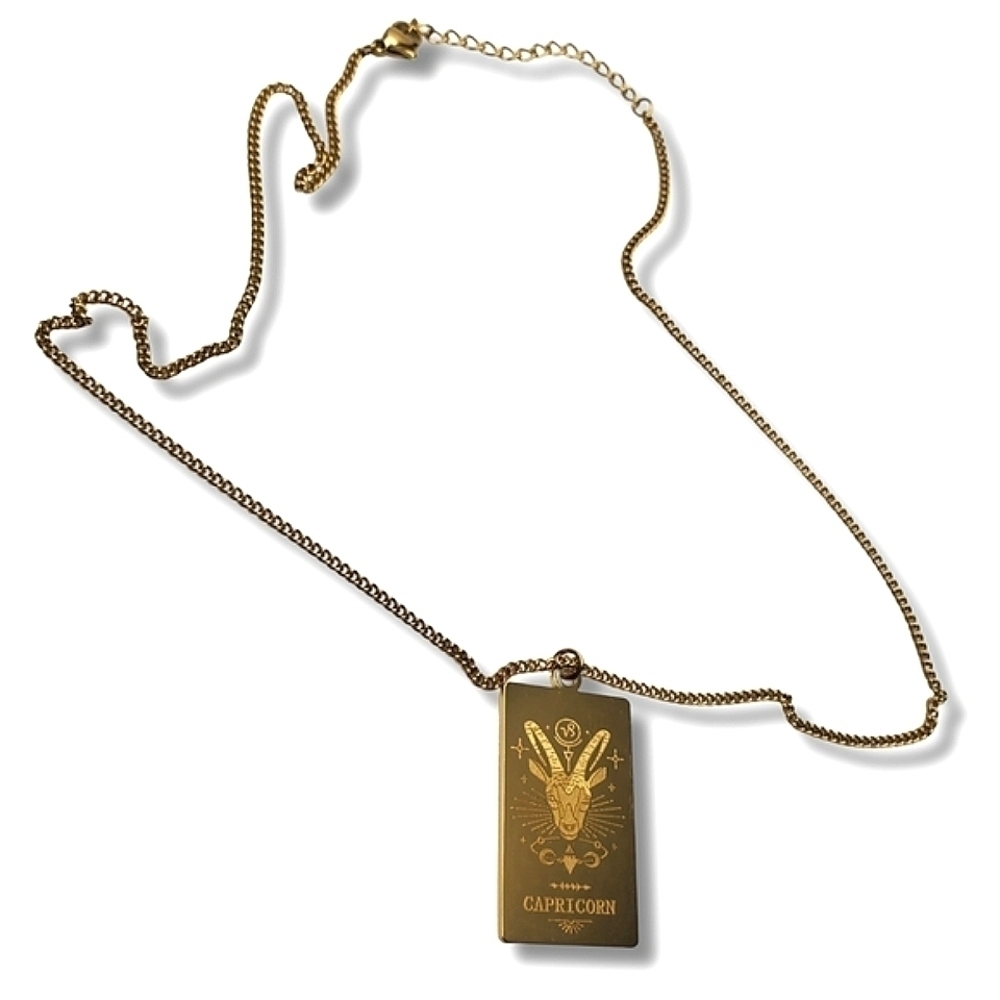 18K Gold Plated Capricorn Zodiac Adjustable Necklace